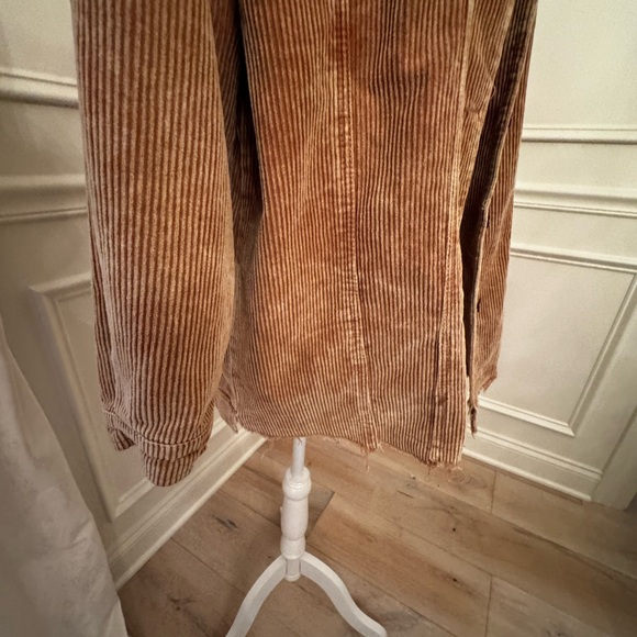 POL Clothing Frayed Hem Brown Corduroy Trucker Jacket - Picture 5 of 11